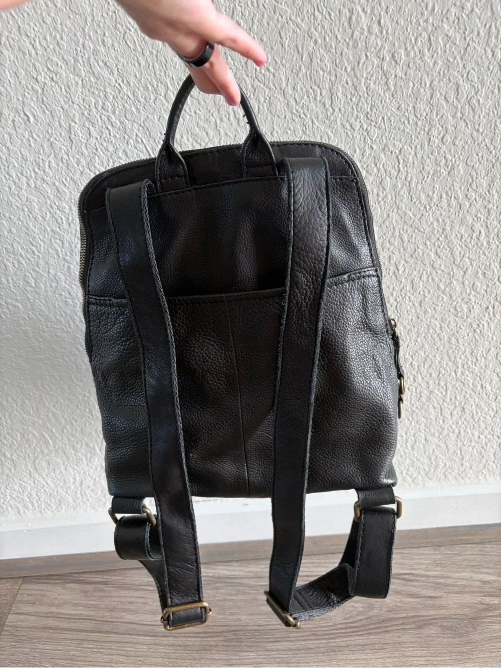 American Leather Black Women's Leather Backpack